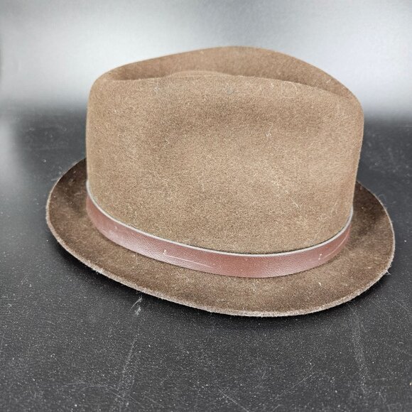 Pendleton Fedora Hat Lid Medium 22" Brown Wool Leather Band Classic Men Women US - Picture 7 of 10